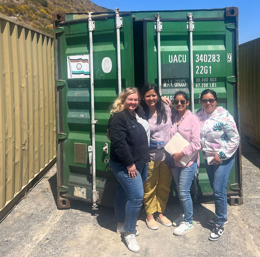 Women buying the container